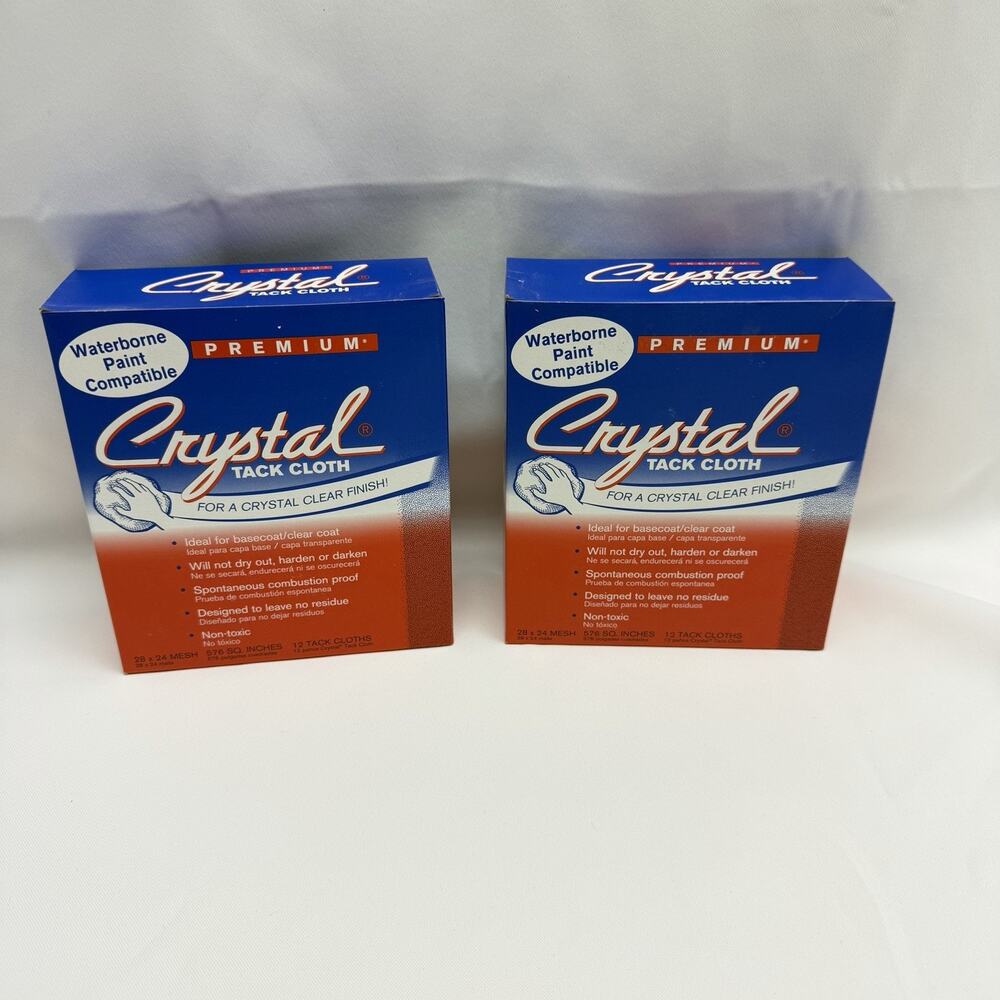 Crystal Tack Cloth 28x24 Premium Waterborne Paint Compatible 12 Cloths Lot of 2